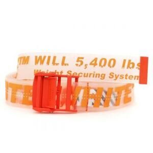 Off-White - Industrial Iconic Logo Rubber Belt -  Orange/Clear - New in Package